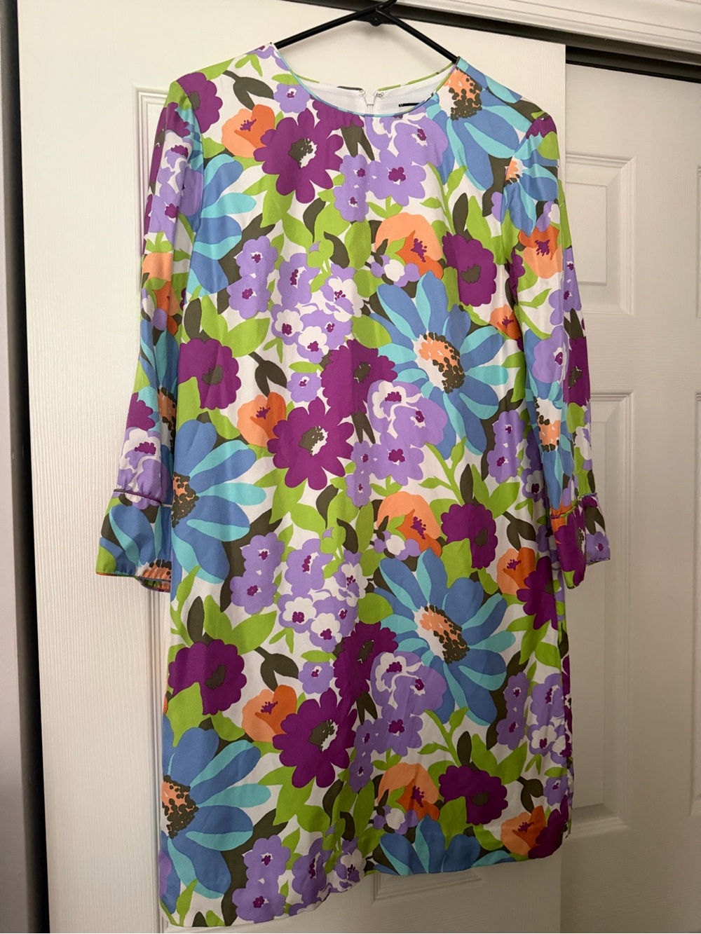J. Crew Floral Dress in Purple, Green, Blue, White